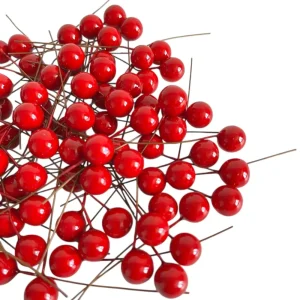 Detaliu pick-uri roșii pentru aranjamente și ornamentații festive