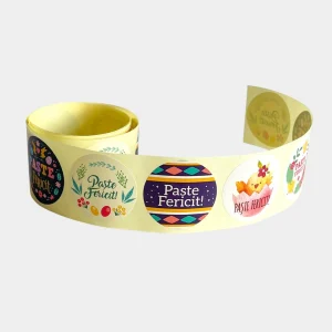 rolă etichete Paște Fericit pentru ambalaje și cadouri